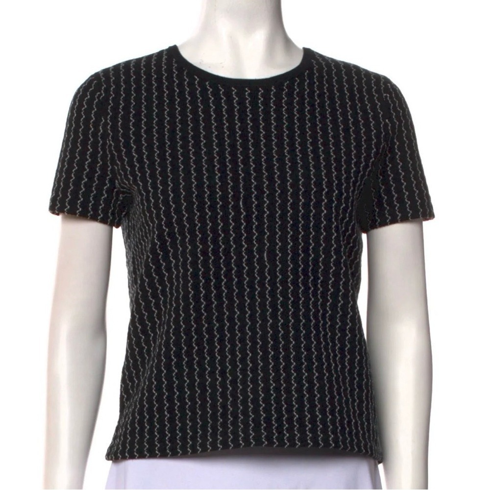 Saks‎ Fifth Avenue striped crew neck top Sz Large